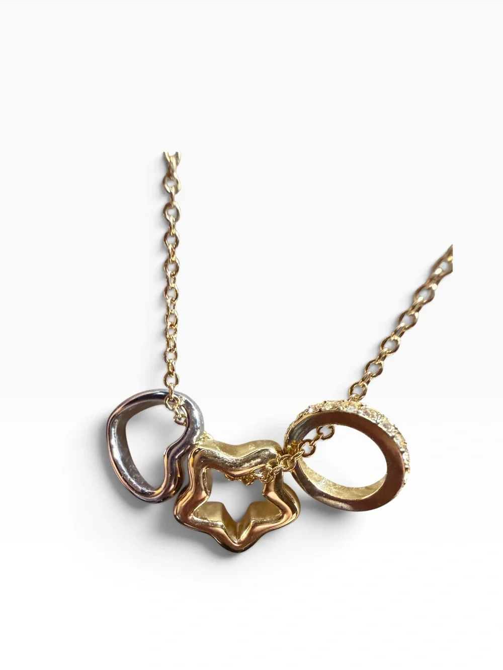 Coach Star Heart Rondell Necklace Gold Silver Crystal CY095